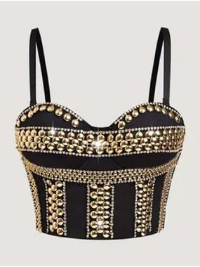 SHEIN Unity Women's Studded & Rhinestone Decorated Cami Top Y2K Size Small New